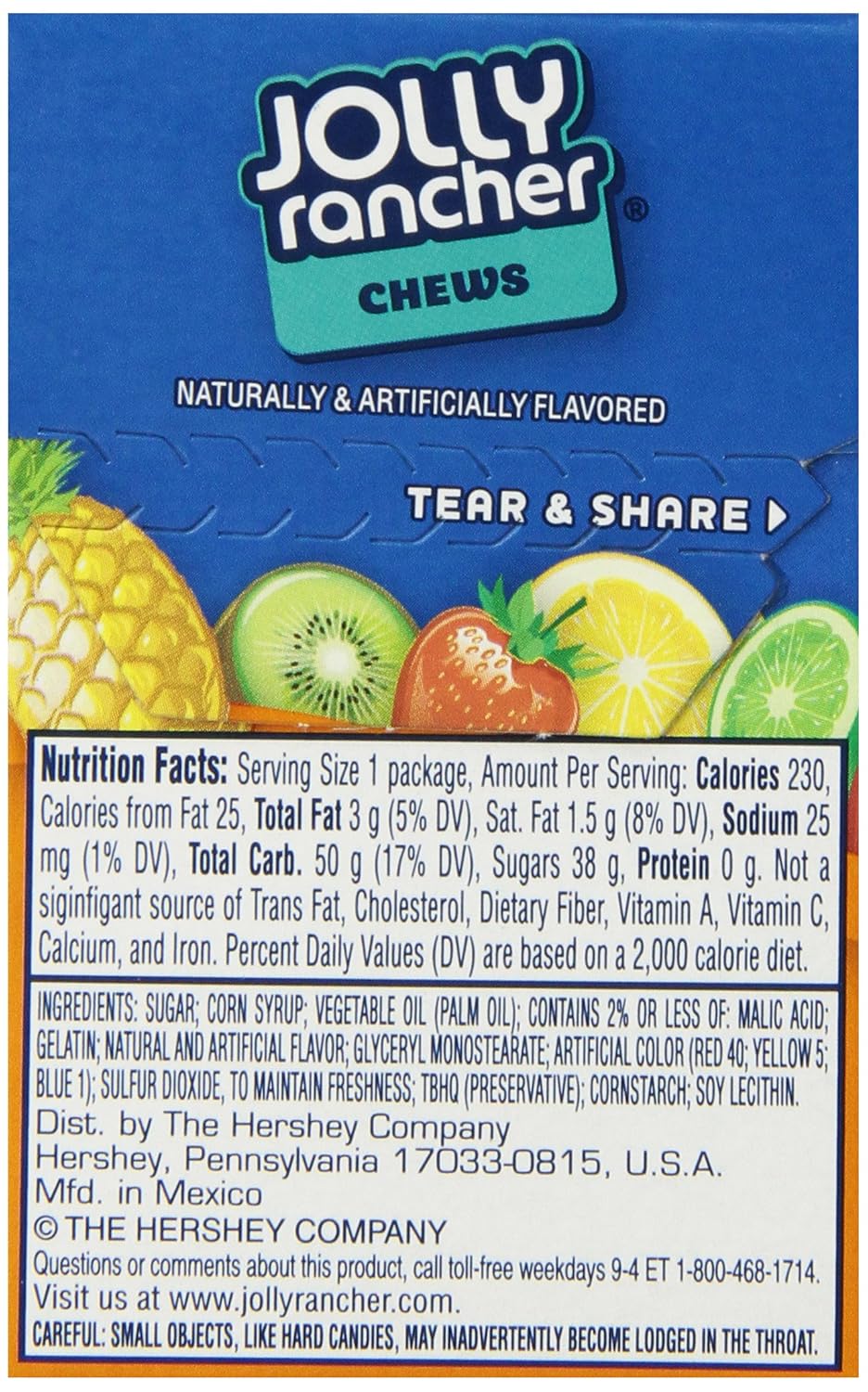 Jolly Rancher Tropical Fruit Chews Nutrition Facts Blog Dandk