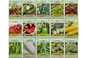 FREEDOM FARMS 15 Pack Vegetable Garden Seeds - Deluxe Heirloom Variety Pack, Non-GMO, Perfect for Home Gardening and Planting
