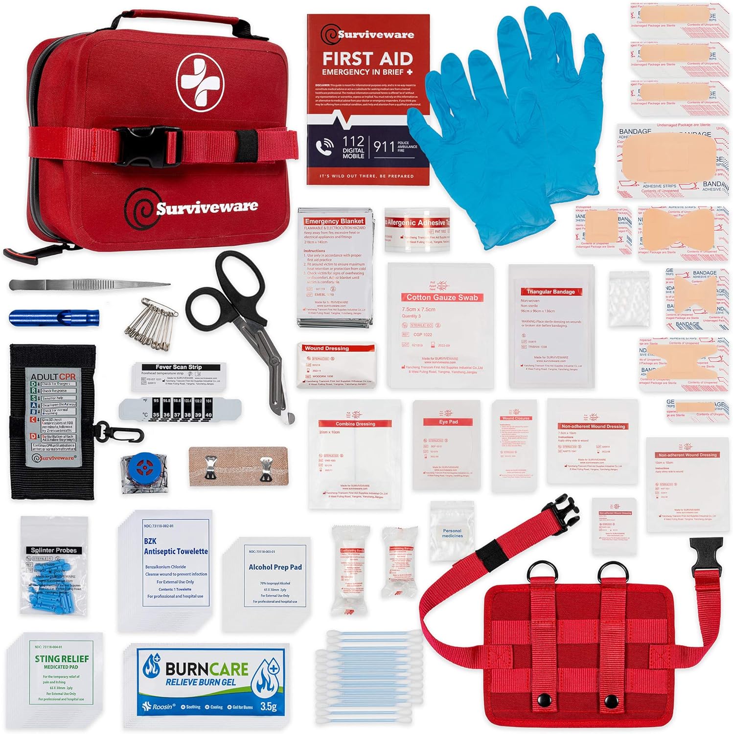 Surviveware Waterproof First Aid Kit for Kayak, Boating, Backpacking, Snow and Watersports: Health & Personal Care