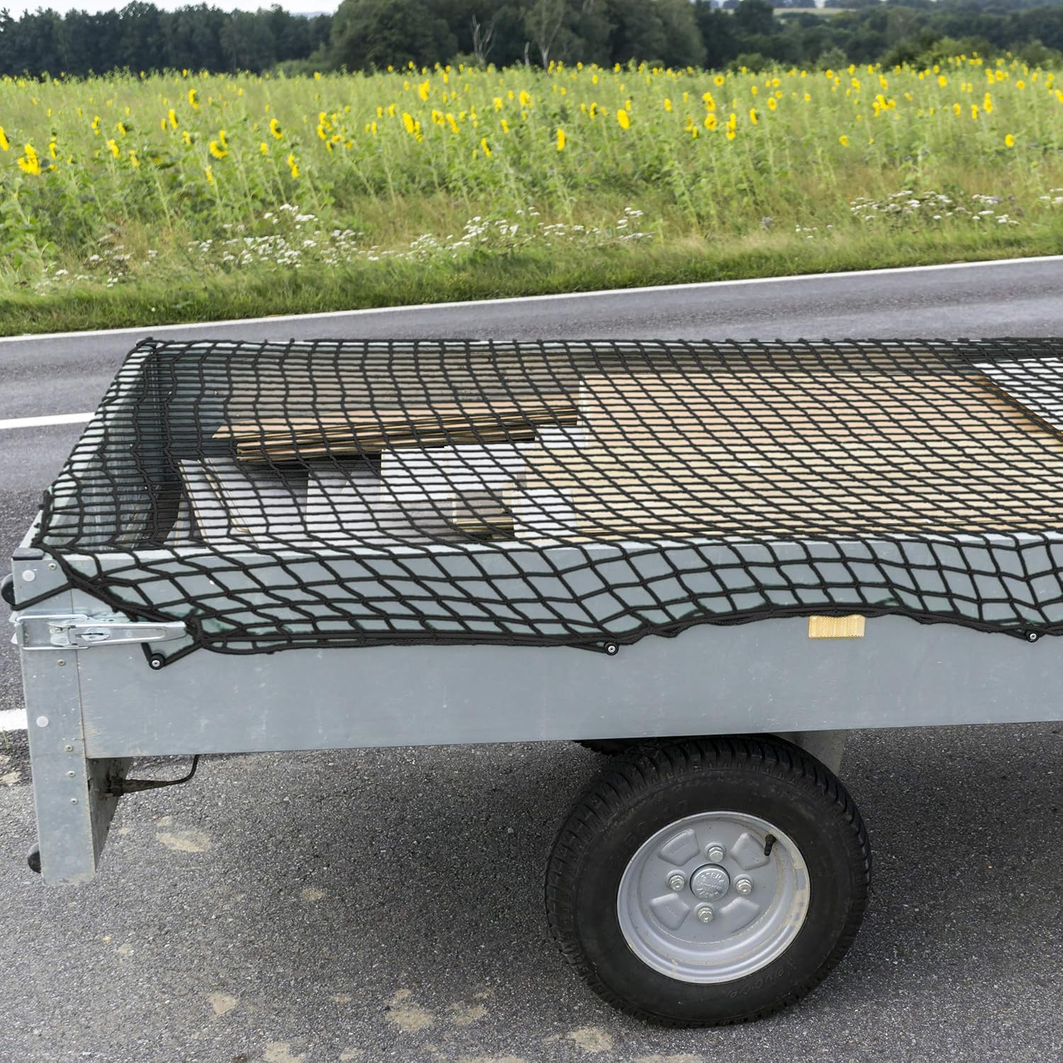 Relaxdays Car Trailer Net 3 x 2 m (Stretch) Cargo Luggage Net, black, 300x200 cm - Image 5