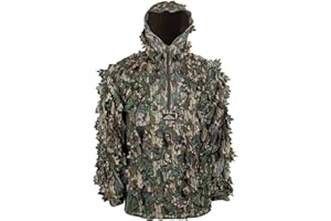 North Mountain Gear - Premium Camouflage Leafy Hunting Jacket For Men- 1/2 Zip With Hood