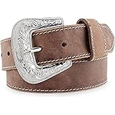 F&L CLASSIC mens Western full grain Leather belt Strap w/Snaps for Interchangeable Buckles, USA,