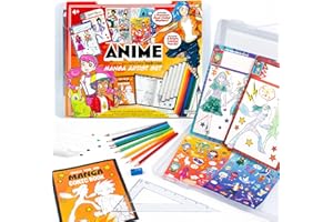 Made By Me Manga Artist Set - How to Draw Anime & Create 2 Comic Books - Great Gifts for Anime Enthusiasts - Awesome Art Kit for Kids