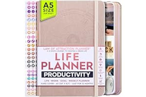 FREEDOM MASTERY Life Planner - Undated Deluxe Weekly and Monthly Planner, a 12 Month Journey to Increase Productivity, Happiness & Enhance Organization | Life Organizer, Gratitude Journal, Agenda Planner, To Do List, Vision Board & Planner Stickers - Start Anytime