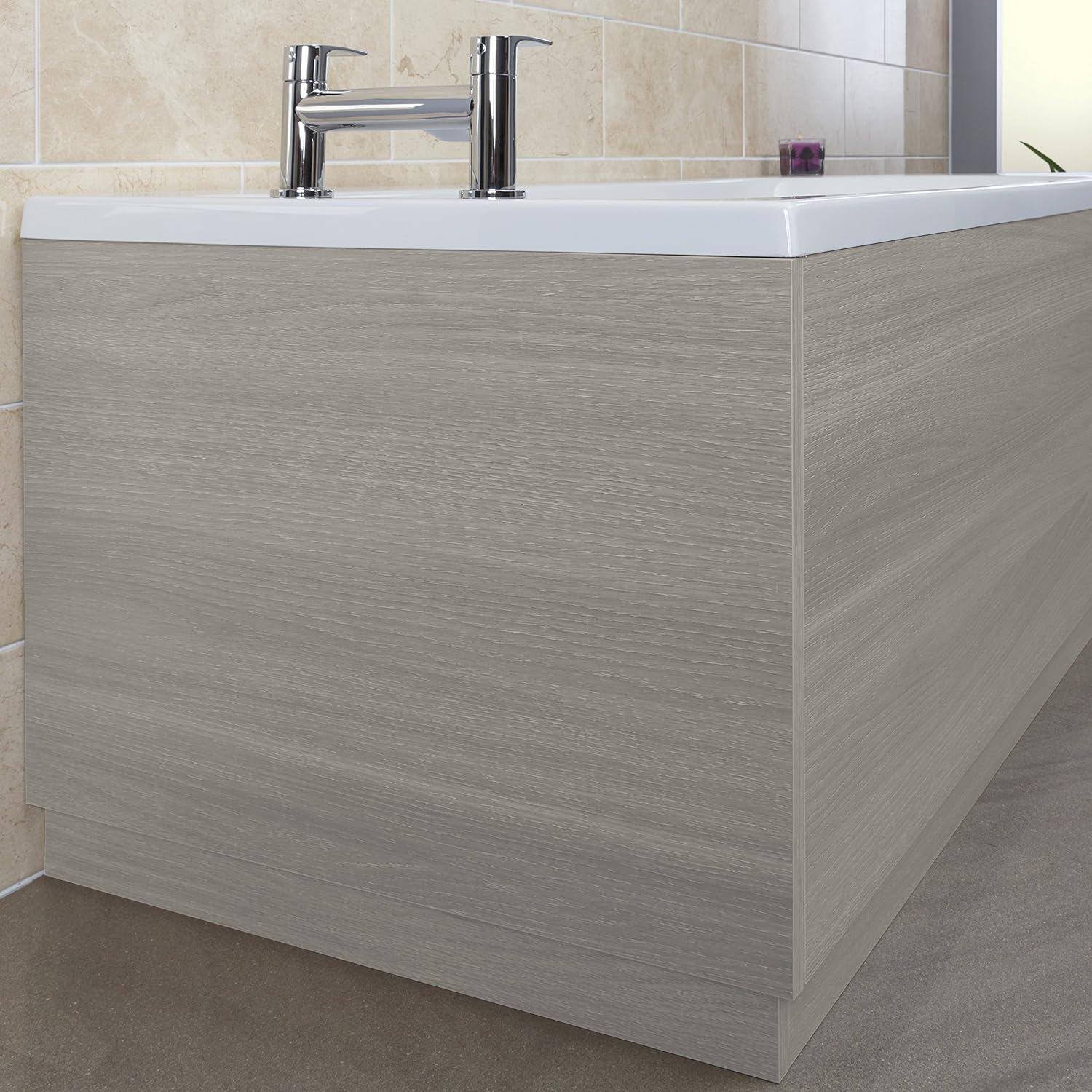 Modern Bathroom 700mm End Bath Panel Grey Ash MDF Adjustable Plinth