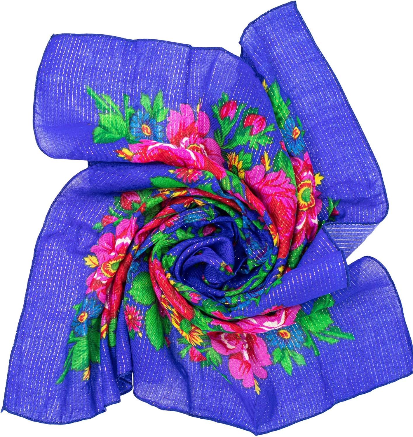 Israeli Tichel for WomenSquare Lurex Floral ScarfJewish Headscarf
