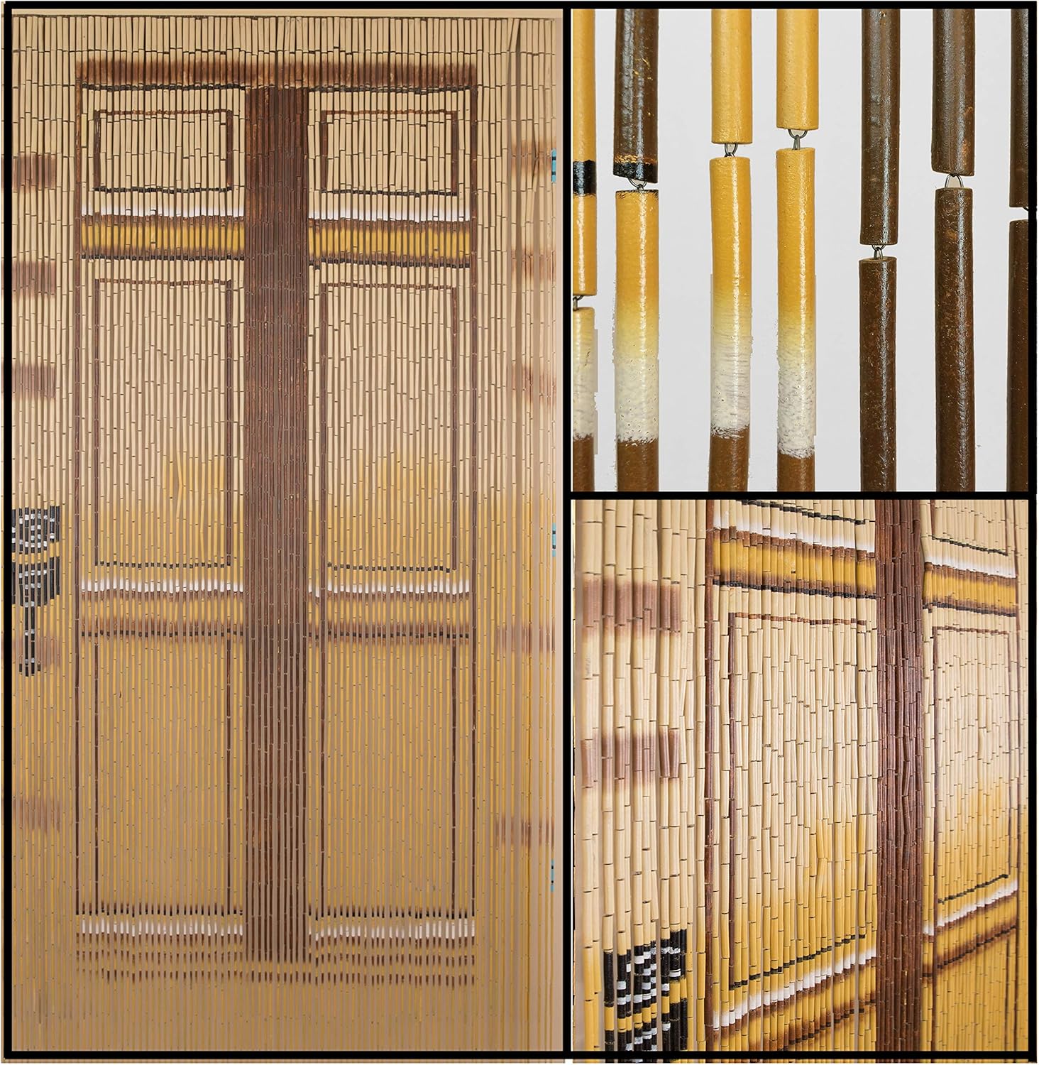 Amazon Com Beadedstring Natural Bamboo Wood Beaded Curtain 90