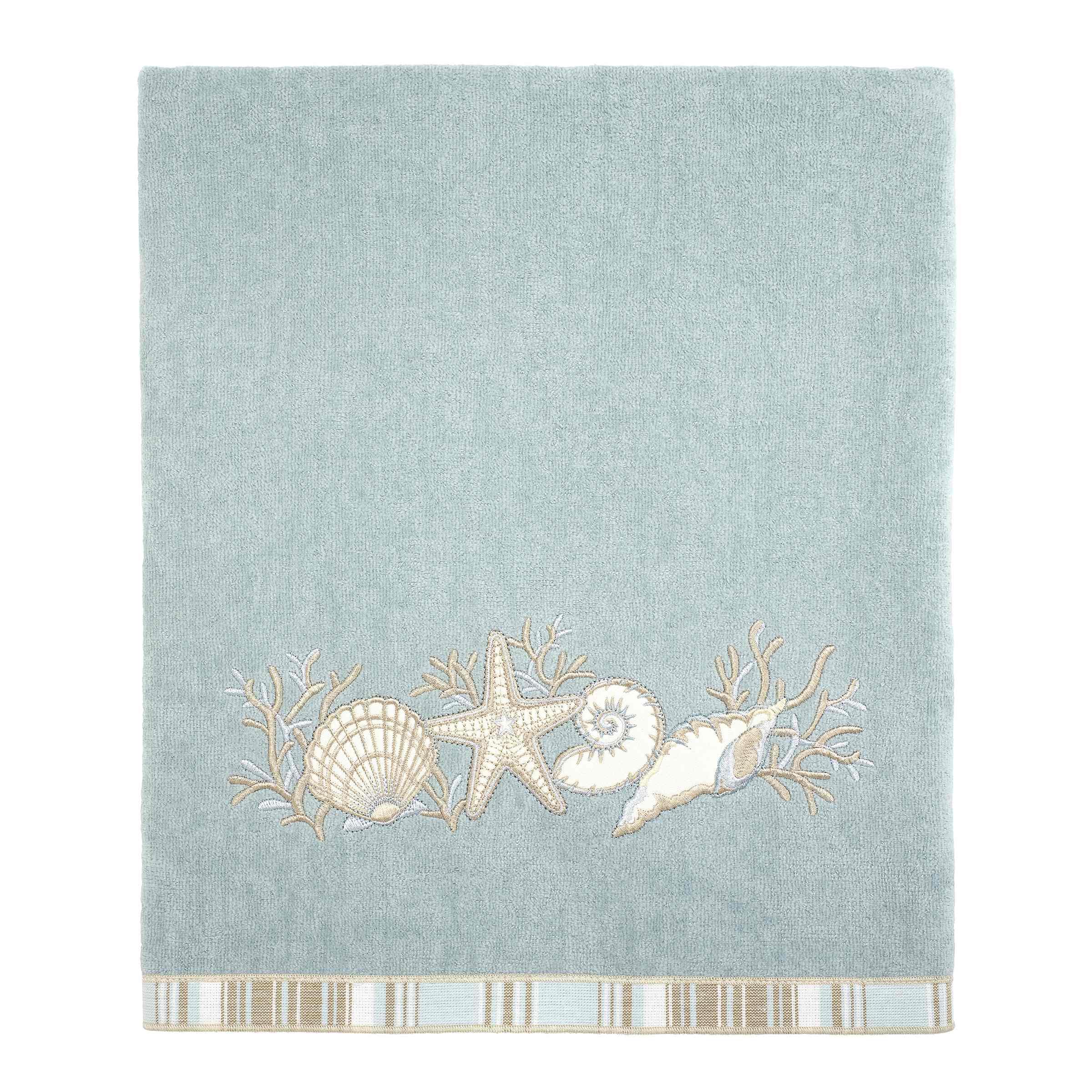 Avanti Linens - Bath Towel, Soft & Absorbent, Coastal Bathroom Essentials (Sand Shells Collection, Mineral)