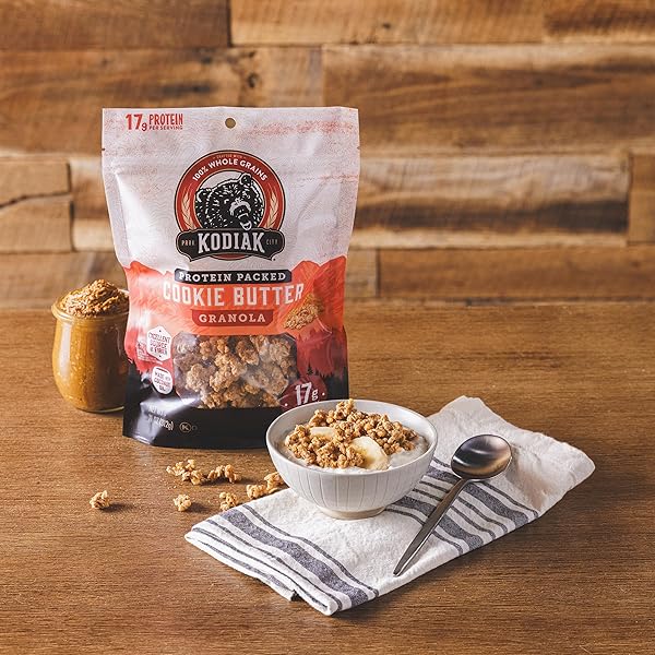 KODIAK CAKES GRANOLA POUCH, COOKIE BUTTER, HIGH PROTEIN, 100% WHOLE GRAINS (PACK OF 5 POUCHES)