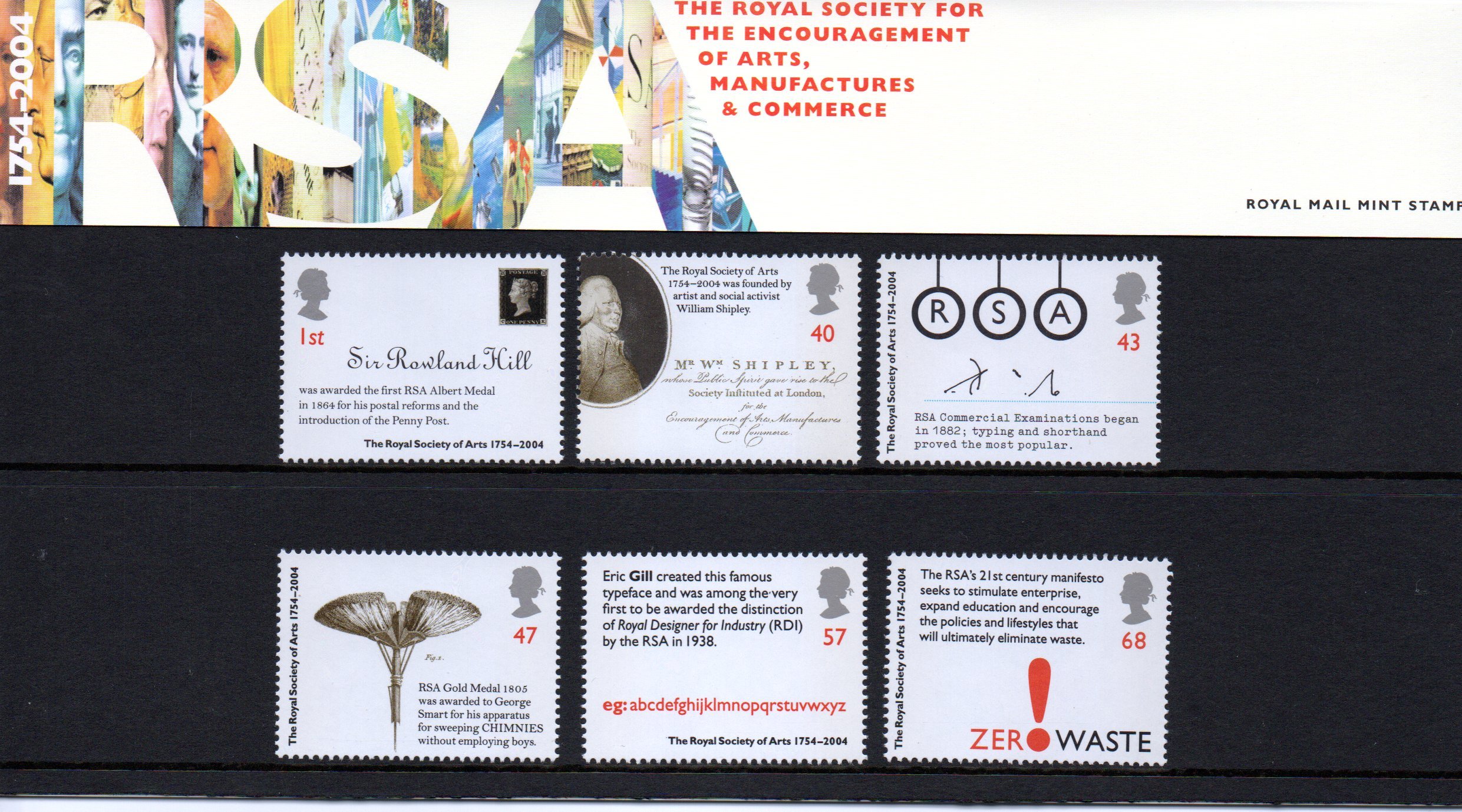 2004 The Royal Society For The Encoragement Of Arts Presentation Pack No:362