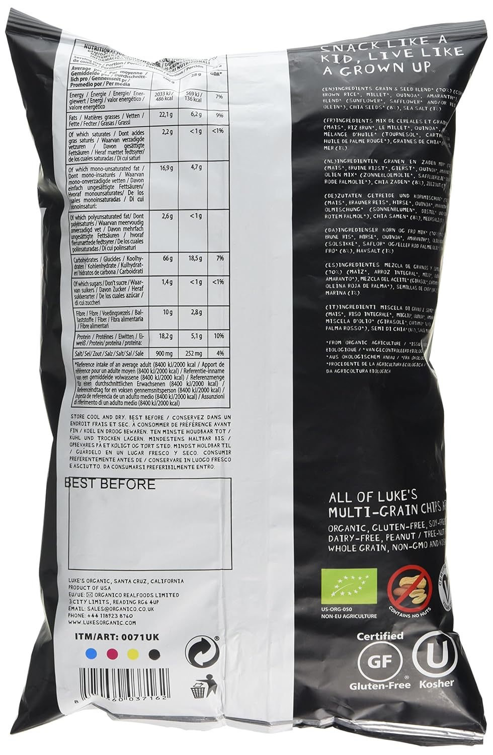 Amazon.com : Lukes Organic - Chips - Cha-Cha-Cha Chia Seed ...