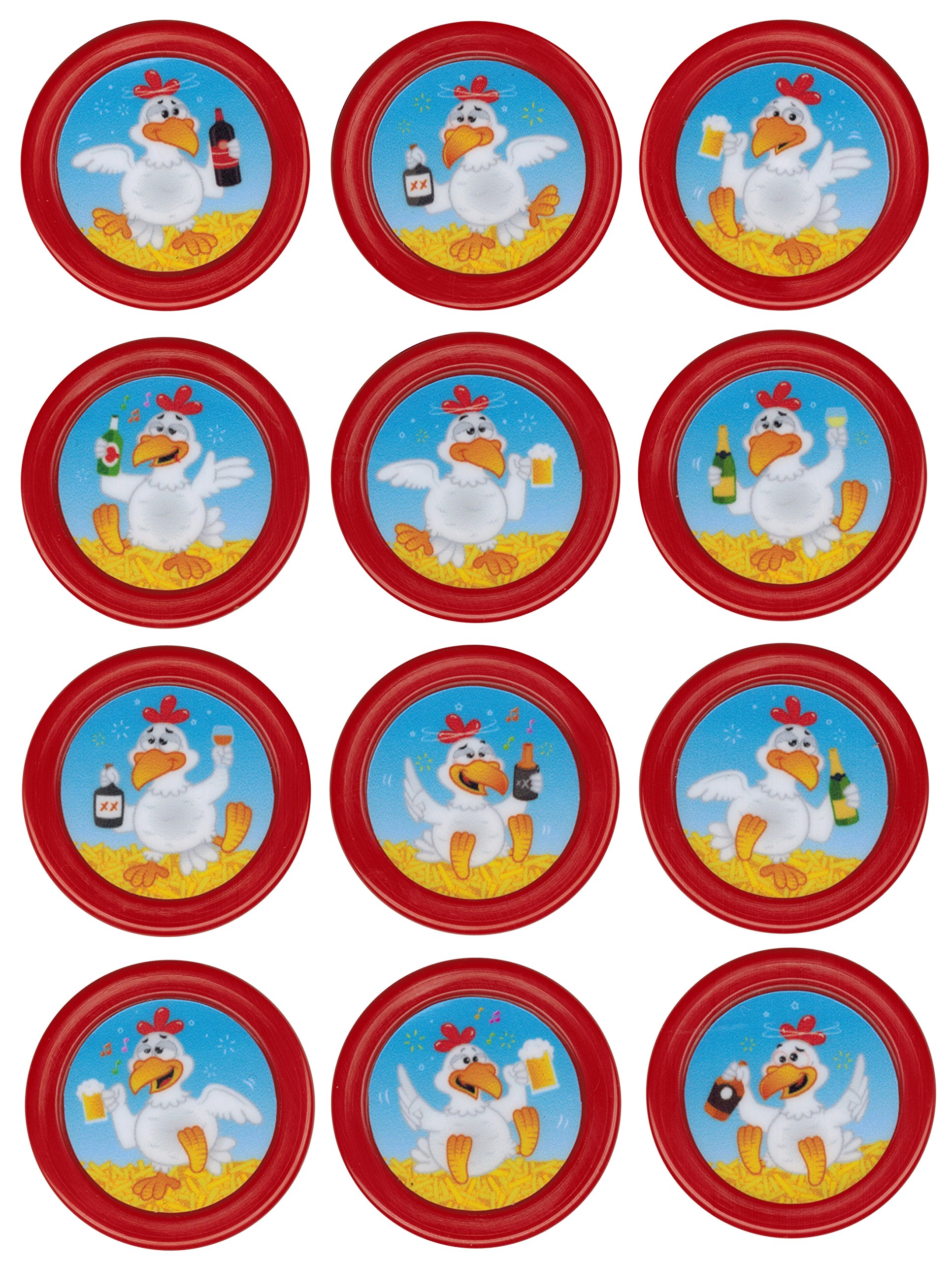 Tapes4you chips with sticker for Looping Louie & Looping Chewie Chips Hasbro Drunken Louie Beer Chicken (Drunken Louie White, Red)