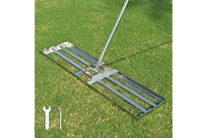 SURMOUNT WAY SurmountWay Lawn Leveling Rake, 40X10inch Lawn Leveler with 7FT Adjustable Handle, Heavy Duty&Durable Yard Leveling Rake with Stainless Steel Pole, Lawn Leveling Tool for Garden/Backyard/Golf/Lawn