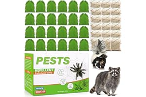 REGUOA 24 Pack Peppermint Oil Skunk Repellent Pouches - Powerful Skunk Repellent Plant-Based Ingredients for Outdoor Indoor Garage House, Skunks Raccoon Deterrent Safe for Kids & Pets, Easy to Use