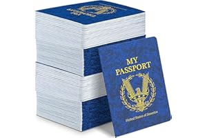 Kenburg 60Pcs Blank Passport Notebook Passport Books for Kids Blue Passport Notebook 4 x 5.5Inch Blank Passport Notebook Pretend Passports for Back to School Party School Theme Party Favors