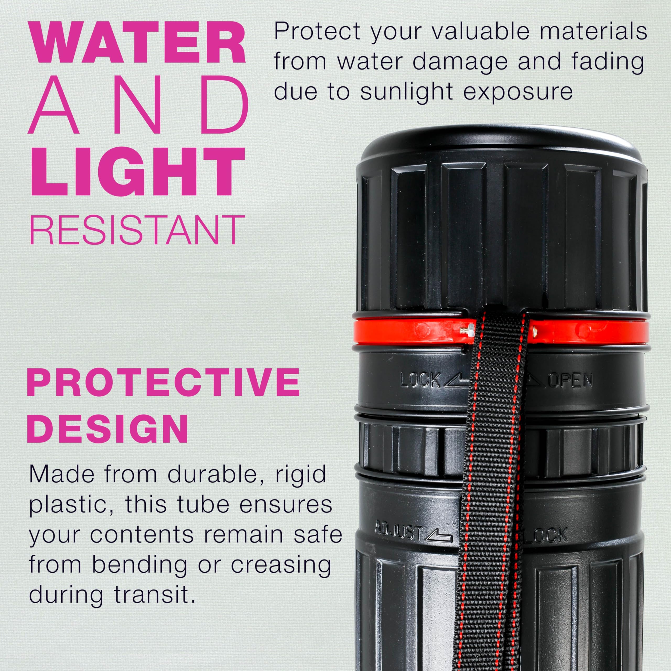 U.S. Art Supply Large Poster Tube - Telescoping Adjustable 30-1/4