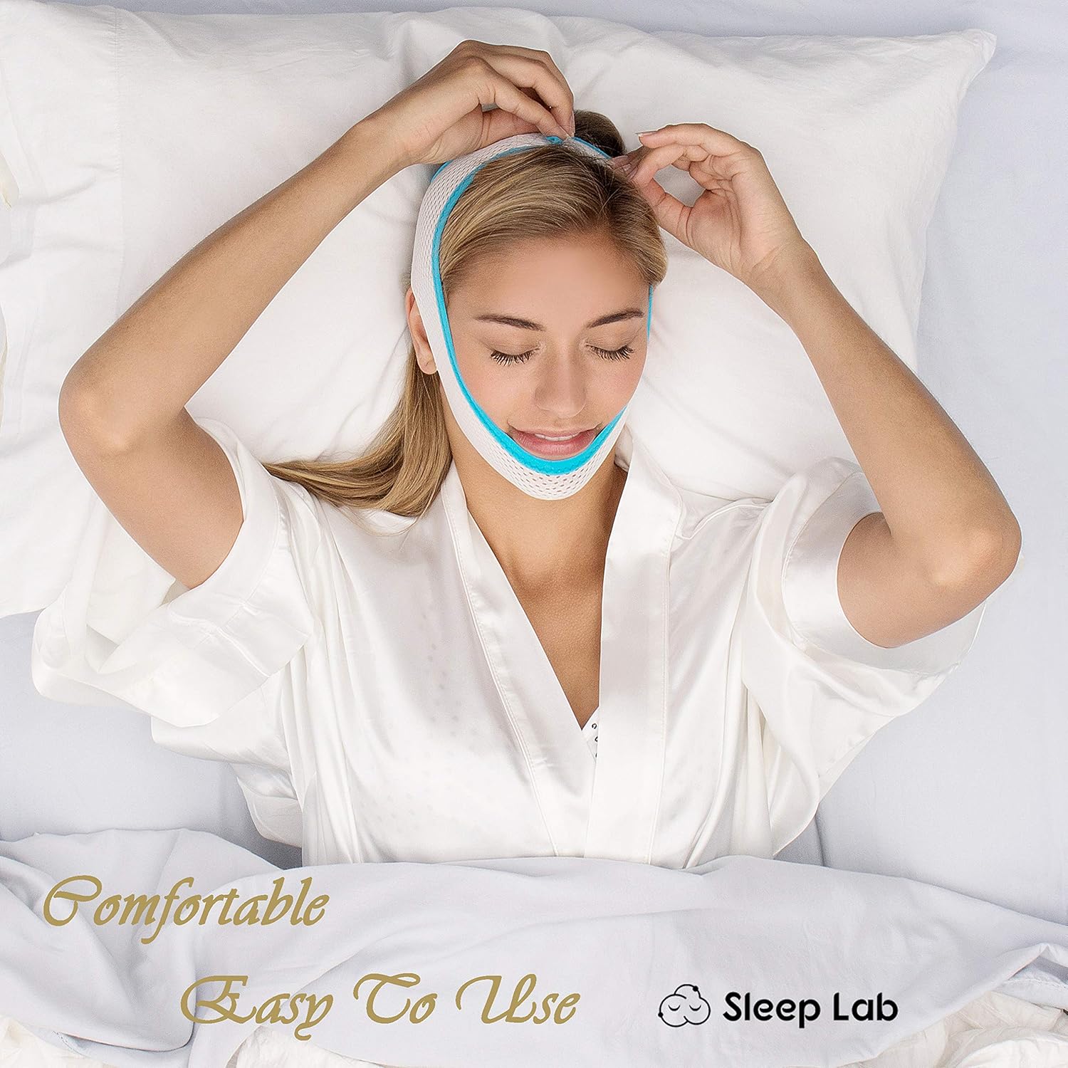 New 2019 Sleep Lab's Best Anti Snoring Chin Strap, Soft, Breathable Material, Voted Best Snore Strap in North America, Anti Snoring Devices, Anti-Snore Strip, Sleep Aid for Men, Women and Cpap Users: Health & Personal Care