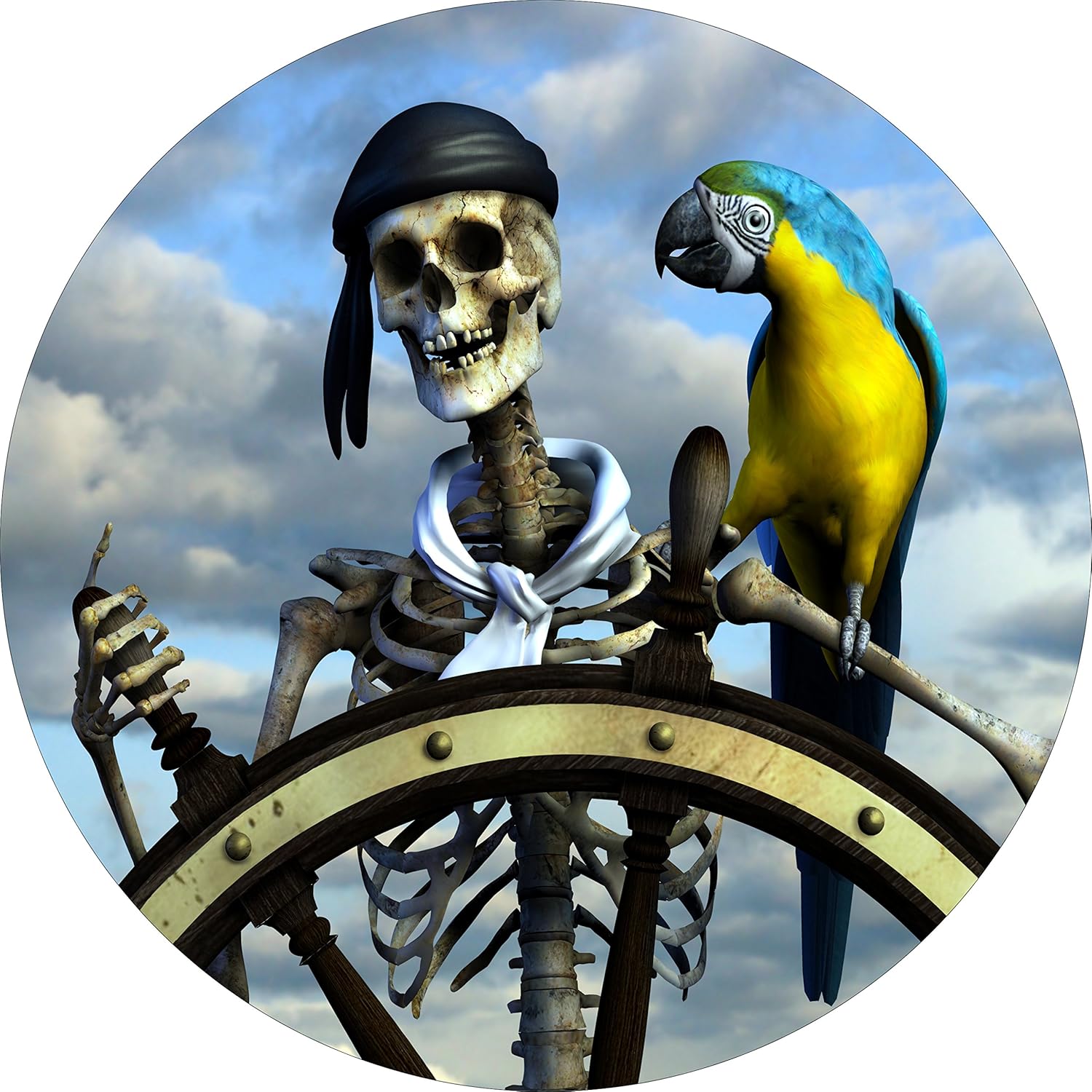 TIRE COVER CENTRAL Pirate & Parrot Spare Tire Cover (Select tire Size/Back up Camera in MENU) Custom Sized to Any Make/Model 30X9.50X15: Automotive