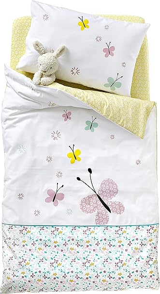 Vertbaudet Housse De Couette Bebe Papiflore Blanc Motif 100x1 Amazon Fr Cuisine Maison