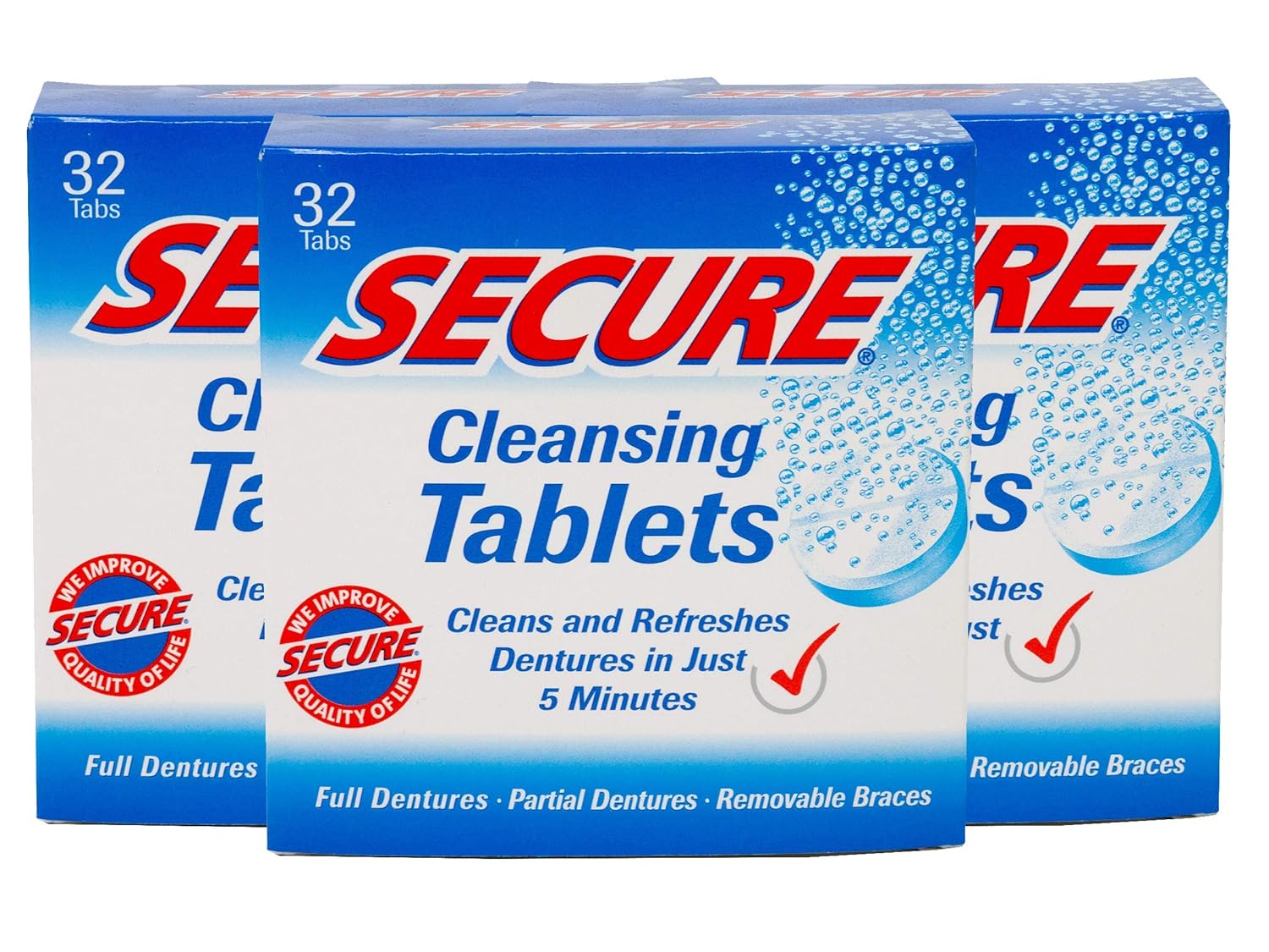 Secure Cleansing Tablets 32 tabs (3 boxes of 32) : Beauty