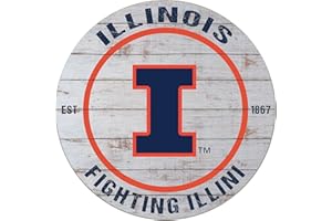 KH Sports Fan 20"x20" Weathered Illinois Fighting Illini Classic Circle Wall Sign, Team Color,1032100263