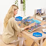 Becko US Wooden Puzzle Board Holder Set Up to 1000 Pieces Adjustable Angles view 7