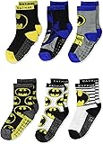 Batman Justice League Toddler Baby Boy's 6 pack Socks with Grippers