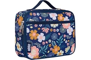Wildkin Kids Insulated Lunch Box – Durable and Reusable for School & Travel - Wildflower Bloom