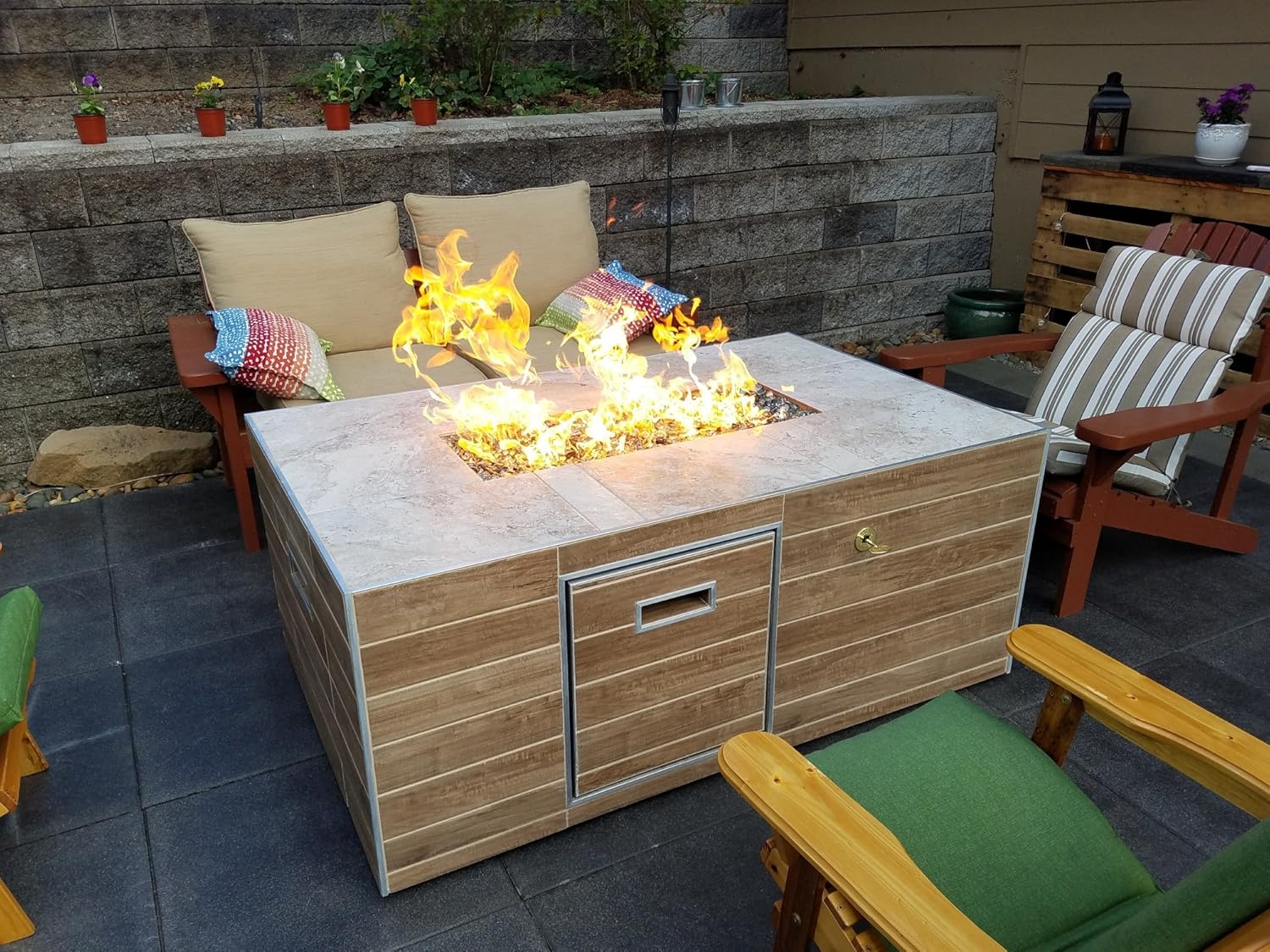 T24itck Garten Terrasse Diy In Table Lp Gas Fire Pit Kit 24