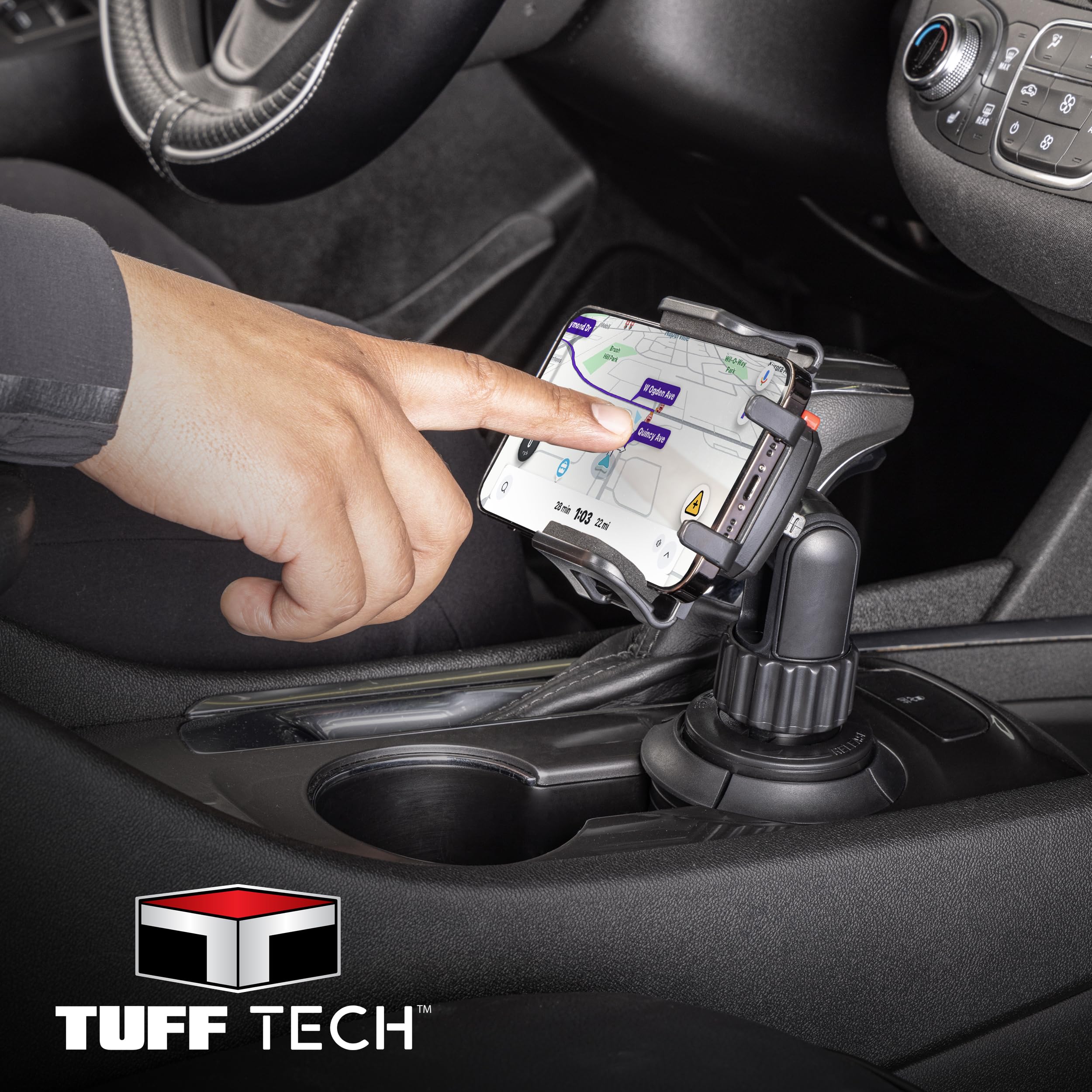 Tuff Tech Cradle Cup Mount Phone Holder, Universal Car Phone Holder