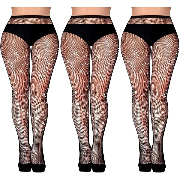 PENTI Fishnet - Medias De Moda Para Mujer Con Malla De Diamante Negro De Cintura Alta, Medias Largas | 2 Colores Negro Piel Clara | 2 Tallas (½-2), Negro, M-L