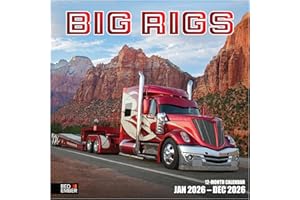 RED EMBER Big Rigs 2026 Wall Calendar 12 Month | 12" x 24" Open | Thick & Sturdy Paper | Holiday Gift | Semi Truck Calendar 2026