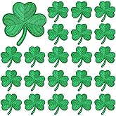 30pcs Shamrock Iron on Patches St. Patrick's Day Clothing Embroidered Green Three Leaf Shamrock Sew on Patches Applique Repair Patch ﻿DIY Crafts for Clothing Jacket Jeans Pants Dress Backpack Hat