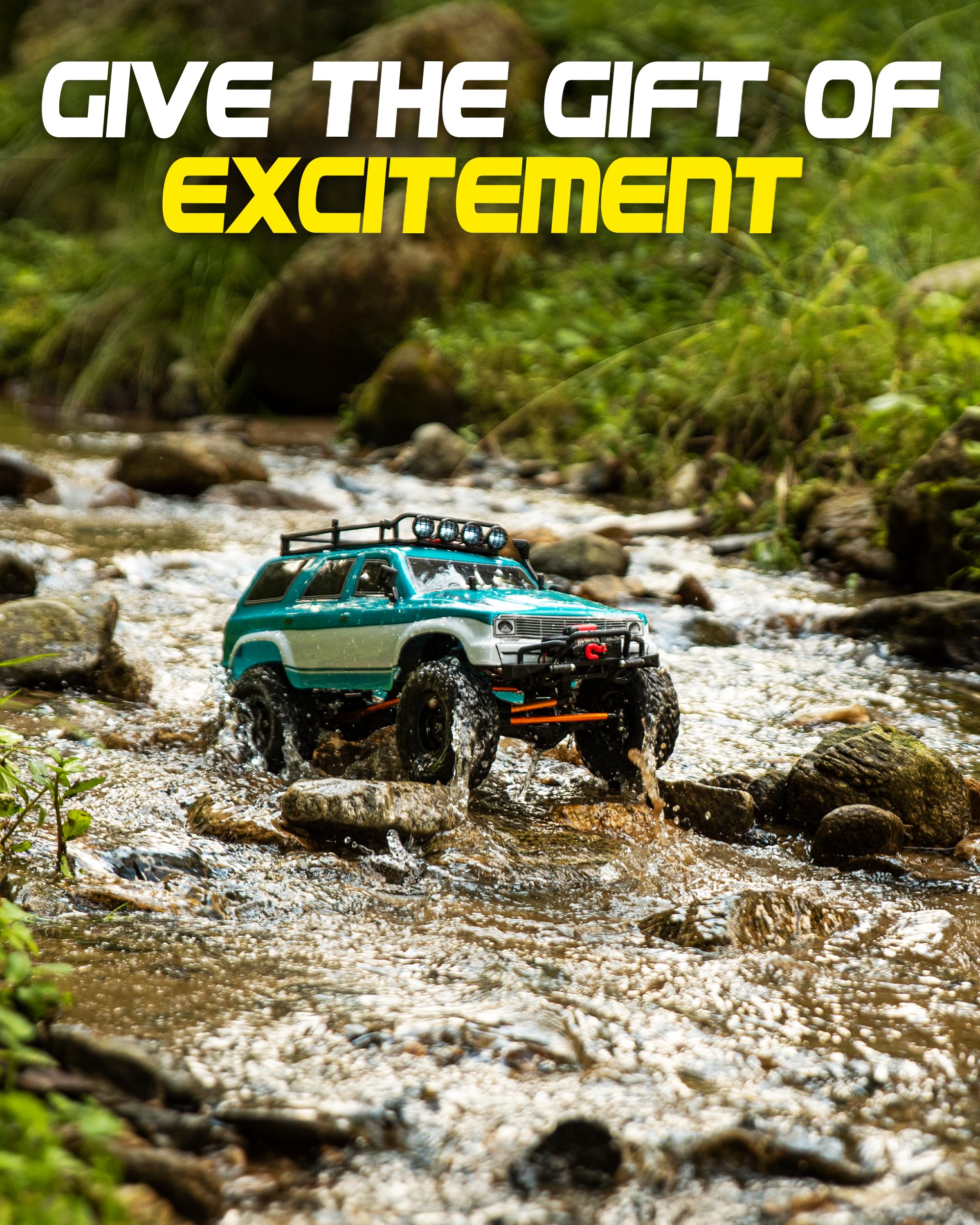 LAEGENDARY RC Crawler - 4x4 Offroad RC Truck for Adults - Fast Speed, Electric, Hobby Grade - 1:10 Scale, Brushed, Blue - Green