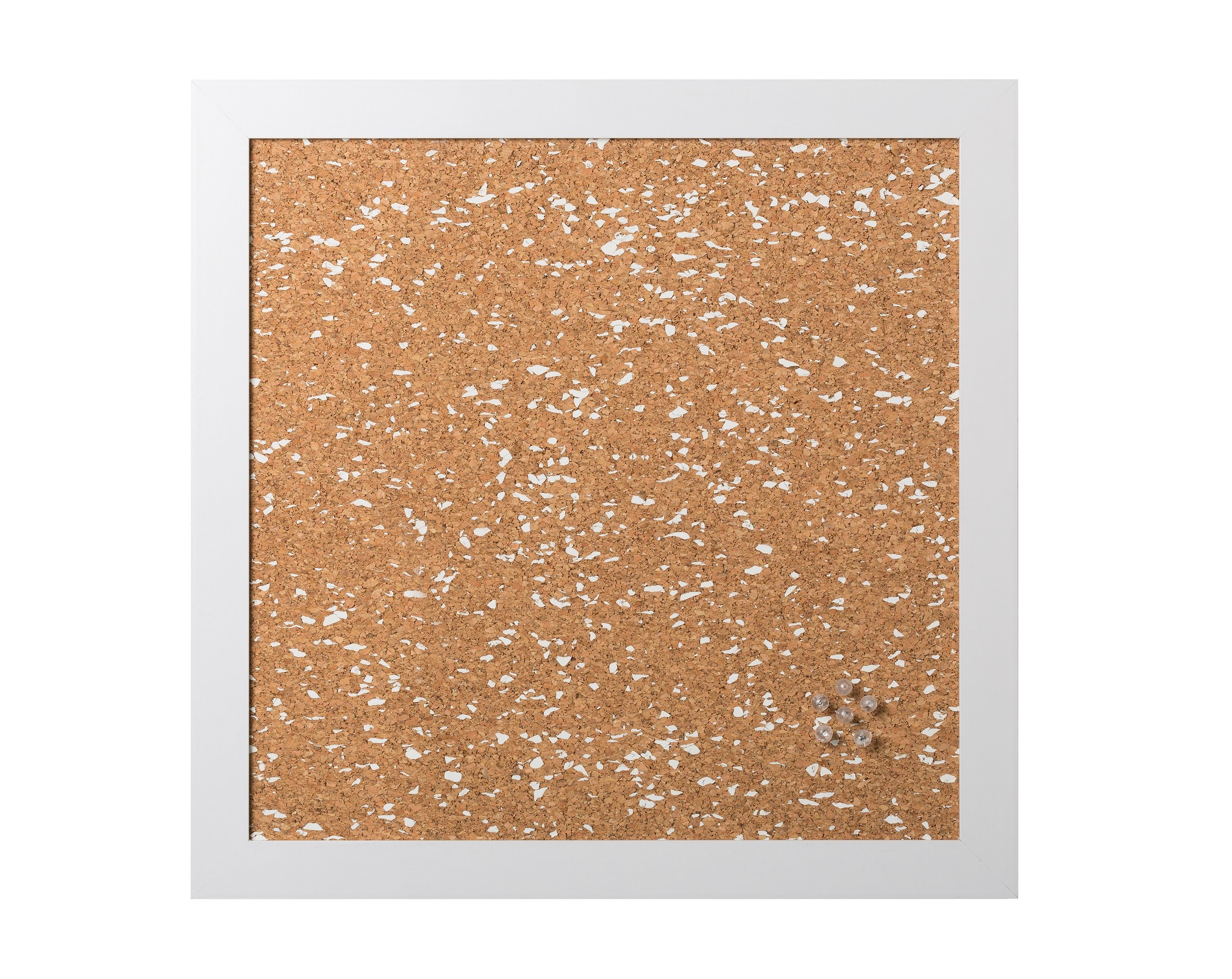 Bi-Office, Notice Board B&W, Cork with White EVA inclusions, White MDF Frame, 45x45cm