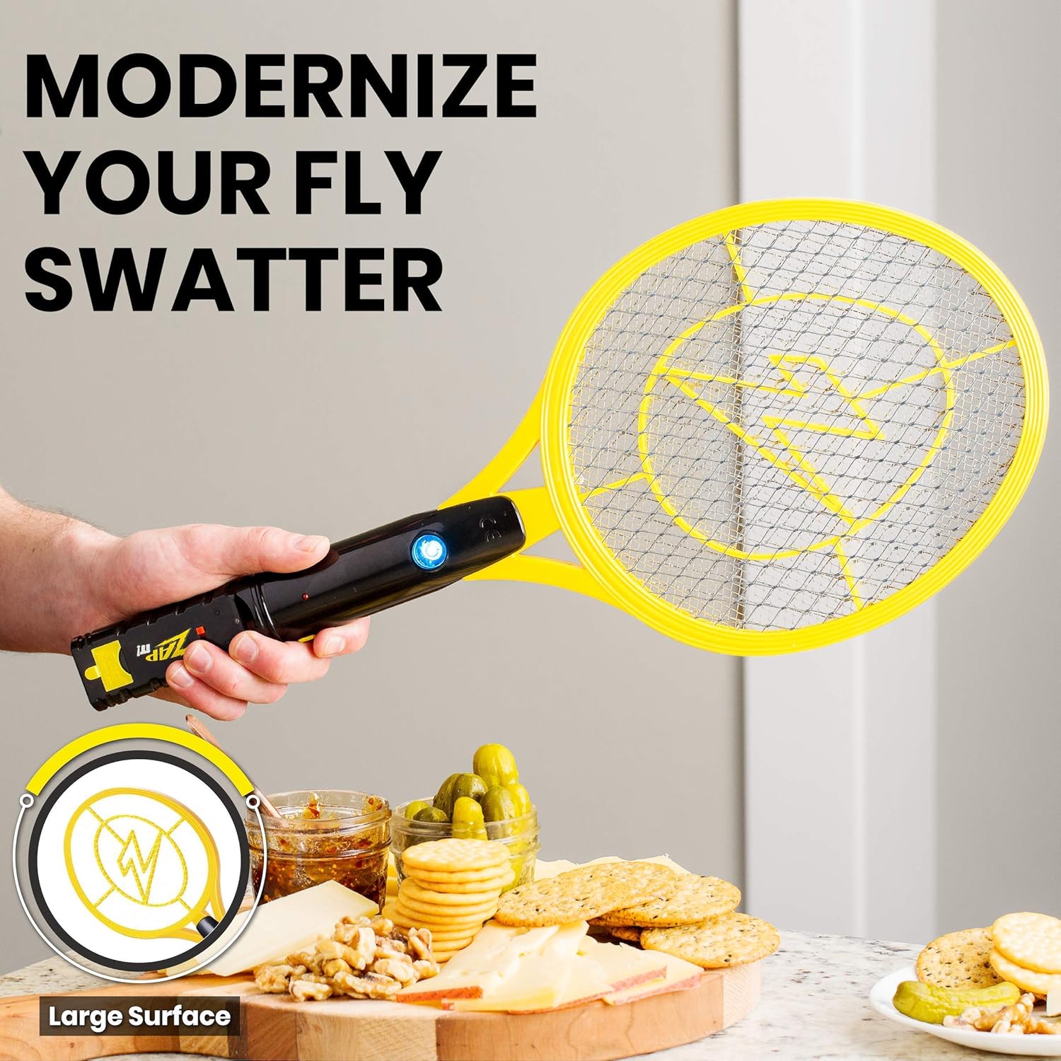 Zap It Bug Zapper Rechargeable Bug Zapper Racket, 4, 000 Volt, USB Charging Cable, 2 Pack : Garden & Outdoor