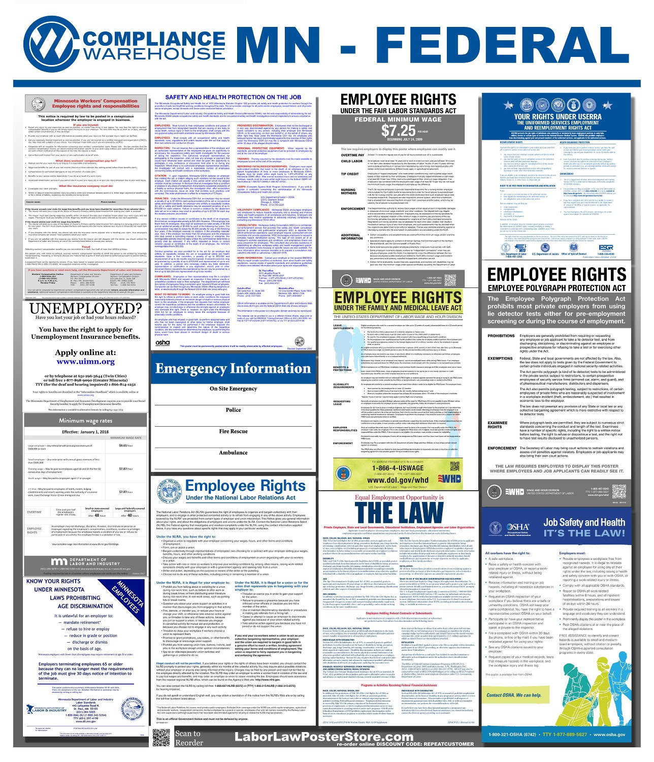 2019 Minnesota Laminated MN State Federal All in 1 Labor