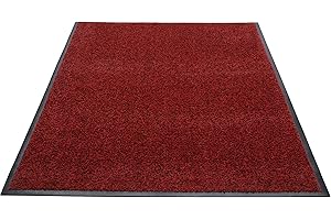 GUARDIAN FLOOR PROTECTION Guardian Platinum Series Indoor Wiper Floor Mat, Rubber with Nylon Carpet, 4'x6', Red