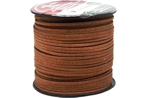 Mandala Crafts Faux Suede Cords Russet Brown Leather Cords for Jewelry Making - 2.65mm Leather Laces Leather Strips Flat Vegan Leather Strings for Dream Catchers Supplies