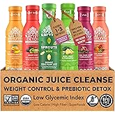 Karviva Organic Juice Cleanse, 3 Day or 1 Day Reset, Gentle Detox, Debloat | Prebiotic Fiber Whole Plant Sprout Drink for Weight Control, Aloe &amp; Adaptogens, Curbs Sugar Cravings, Low Sugar, BPA-Free