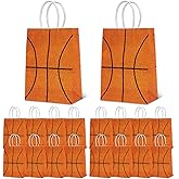 WATMTIN 18 Pcs Basketball Party Gift Bags, Basketball Pattern Gift Bag with Handle, Paper Treat Candy Goodie Bags for Basketball-Themed Party Games Sports Day Birthday Decorations Supplies