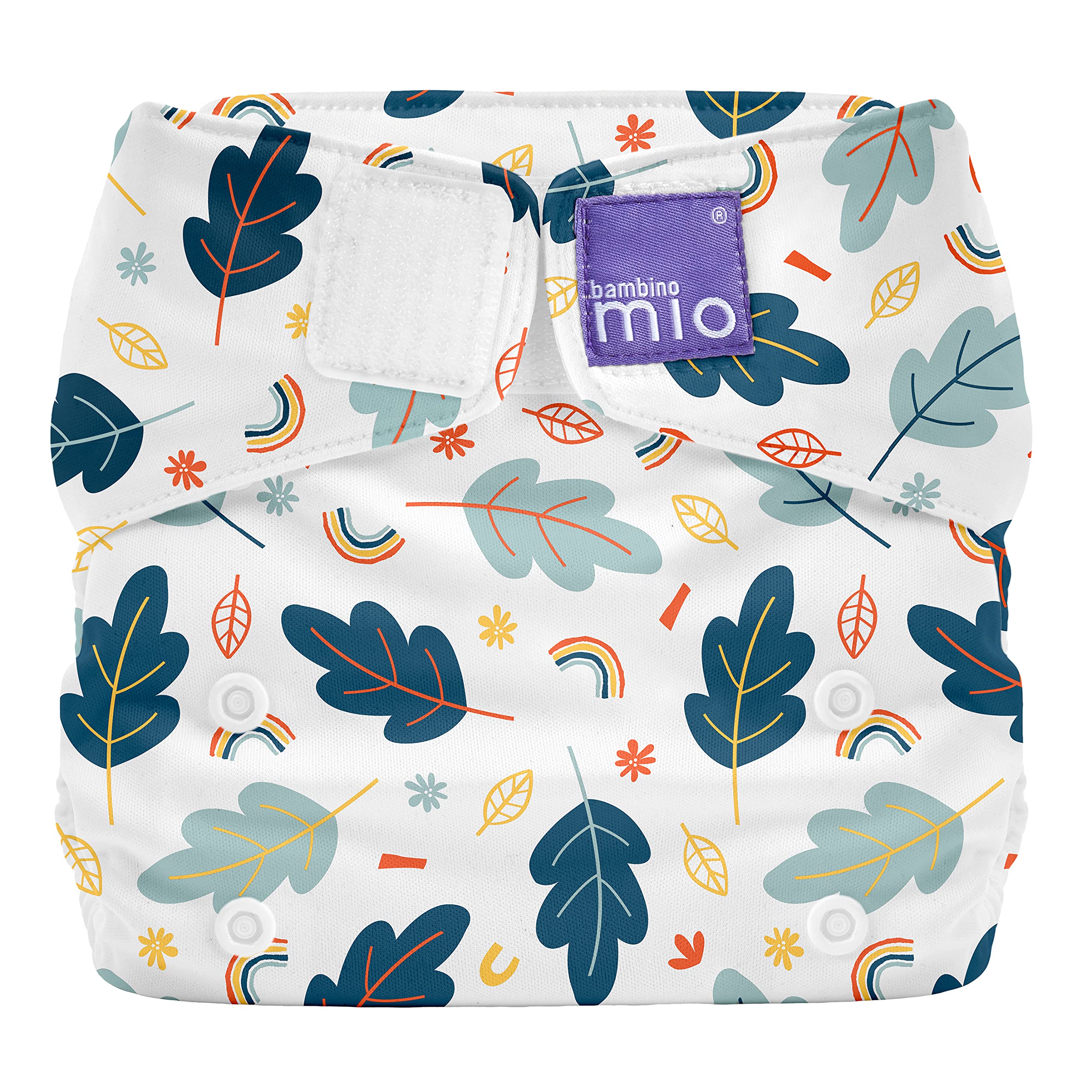Bambino Mio, Miosolo Classic All-in-One Reusable Nappy, Eco Chemical Free Nappy (Little Leaves, One Size)