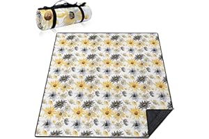 Supfitness Extra Large Picnic Blankets Waterproof Foldable (60 "x 80") Beach Blanket Waterproof Sandproof,3-Layer Thicking Mat Outdoor Packable Camping Blanket