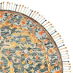 SAFAVIEH Aspen Collection 7' Round Olive / Rust