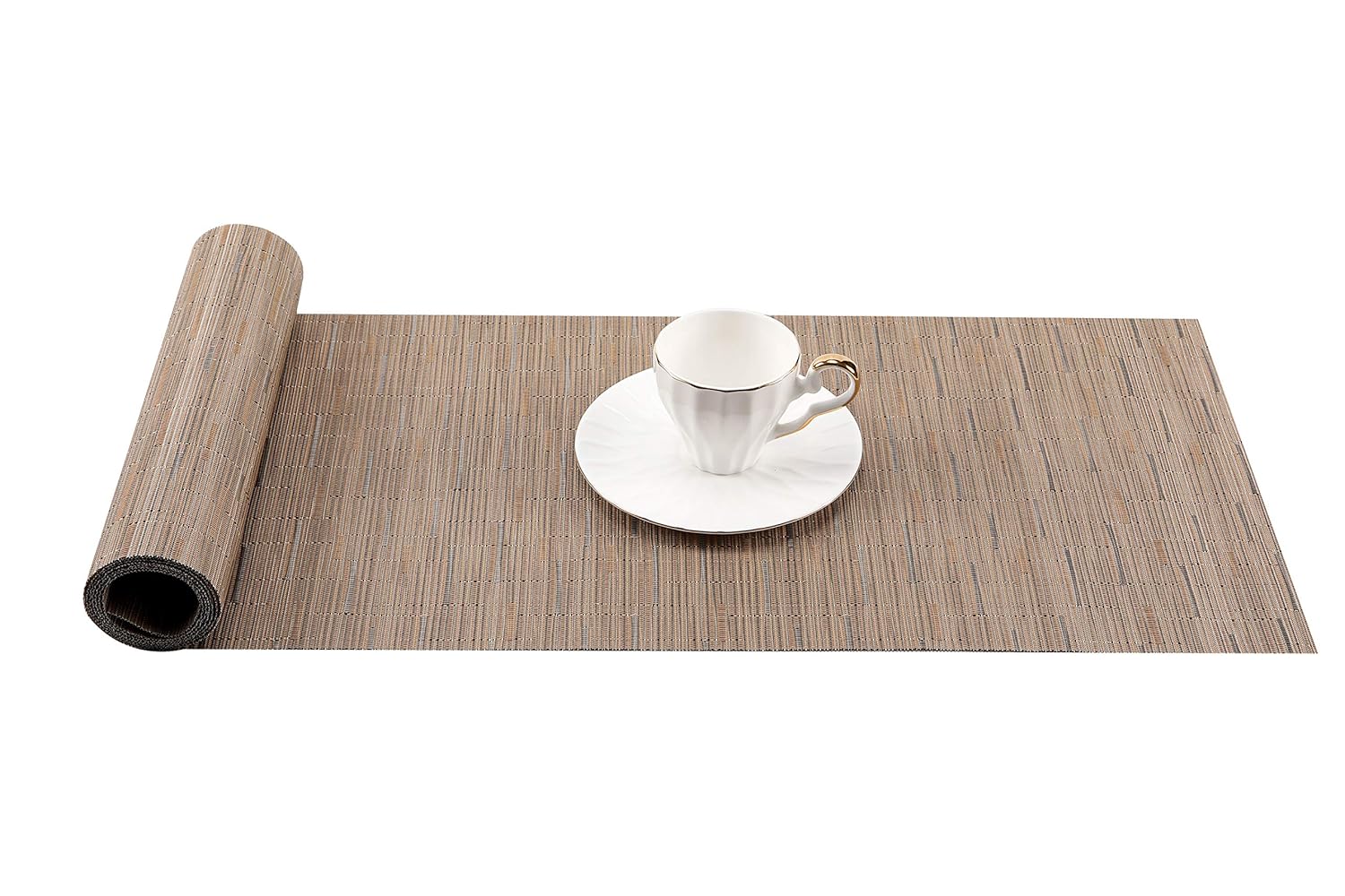 Pabusior Beige Table Runner Or Dresser Scarf Compatible Placemats Table Runners For Bedroom Tablecloth Coffee Table Woven Vinyl Non Slip