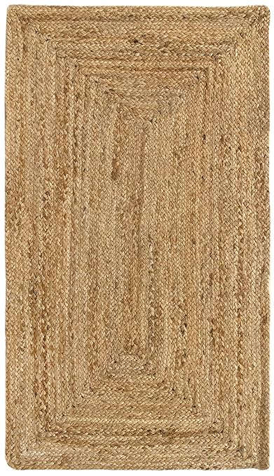 HAMID Jute Teppich - Alhambra Teppich 100% Naturfaser de Jute (60x110cm)