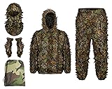 Ginsco Ghillie Suit Full Face Mask Gloves Set