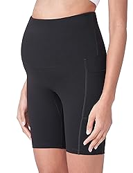 POSHDIVAH 2PCS Black Women's Maternity Yoga Shorts