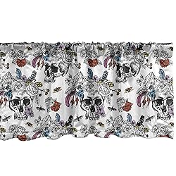 Ambesonne Gothic Window Valance, Day of The Dead