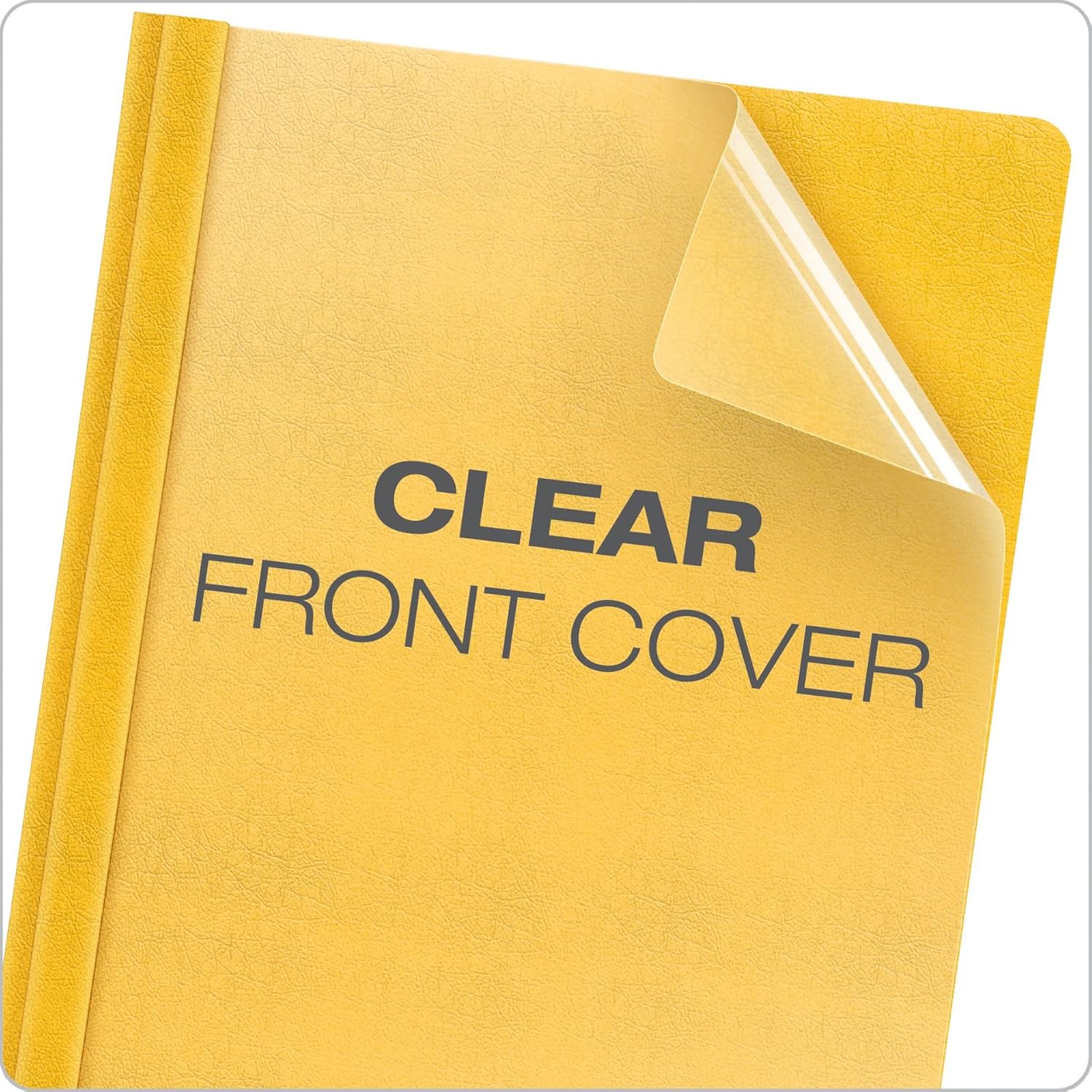 Oxford Premium Clear Front Report Covers, Letter Size, Yellow, 25 per Pack (58809EE) : Project Folders : Office Products